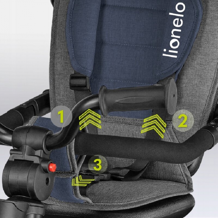 Tricicleta copii, Lionelo, Haari, Ultrapliabila, Multifunctionala, Suport picioare, Control al directiei, Scaun reversibil, Rotire 360 grade, Conform cu standardul european de securitate EN71, Albastr [39]