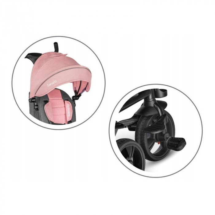 Tricicleta copii, Lionelo, Haari, Ultrapliabila, Multifunctionala, Suport picioare, Control al directiei, Scaun reversibil, Rotire 360 grade, Conform cu standardul european de securitate EN71, Bubbleg [32]