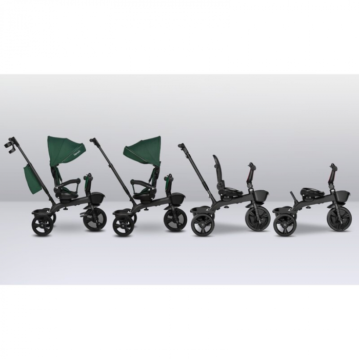 Tricicleta copii, Lionelo Kori, ultra-pliabila si multifunctionala, cu scaun rotativ 360°, control parental, suport pentru picioare si accesorii premium, Verde [28]