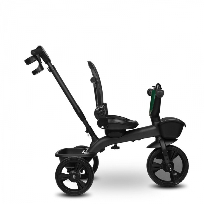 Tricicleta copii, Lionelo Kori, ultra-pliabila si multifunctionala, cu scaun rotativ 360°, control parental, suport pentru picioare si accesorii premium, Verde [35]