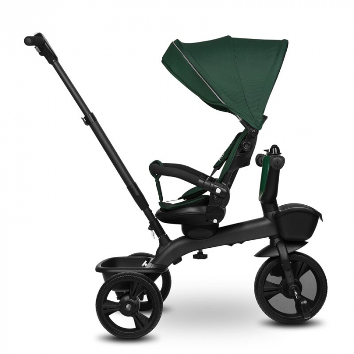 Tricicleta copii, Lionelo Kori, ultra-pliabila si multifunctionala, cu scaun rotativ 360°, control parental, suport pentru picioare si accesorii premium, Verde [22]