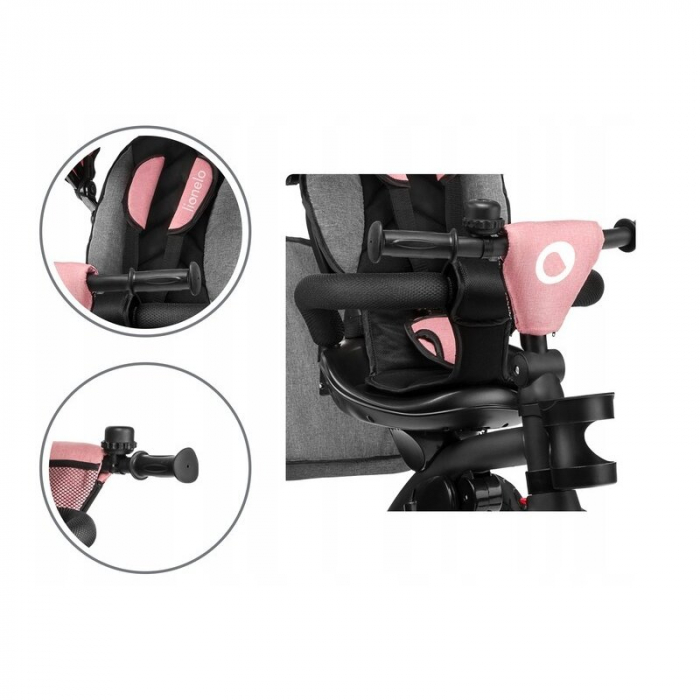 Tricicleta copii, Lionelo, Tris, Ultrapliabila, Multifunctionala. Mecanism de pedalare libera, Suport picioare, Control al directiei, Scaun reversibil, Rotire 360 grade, Conform cu standardul european [23]