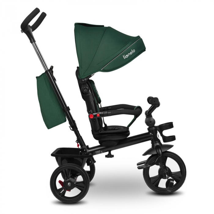 Tricicleta multifunctionala Lionelo Haari, ultra-compacta, cu scaun rotativ 360°, Conform cu standardul european de securitate EN71, Verde [17]