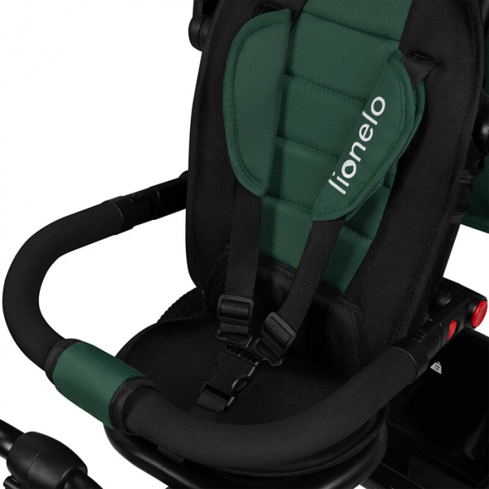 Tricicleta multifunctionala Lionelo Haari, ultra-compacta, cu scaun rotativ 360°, Conform cu standardul european de securitate EN71, Verde [13]