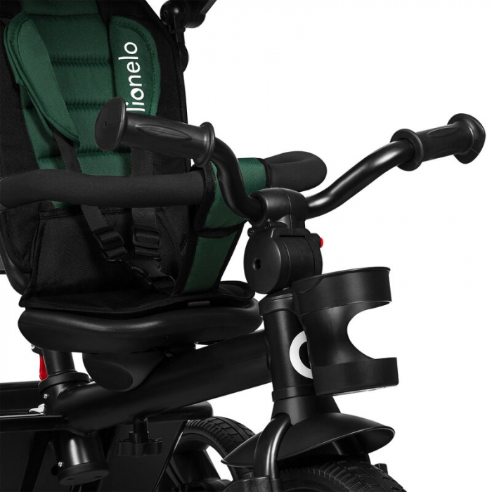Tricicleta multifunctionala Lionelo Haari, ultra-compacta, cu scaun rotativ 360°, Conform cu standardul european de securitate EN71, Verde [8]
