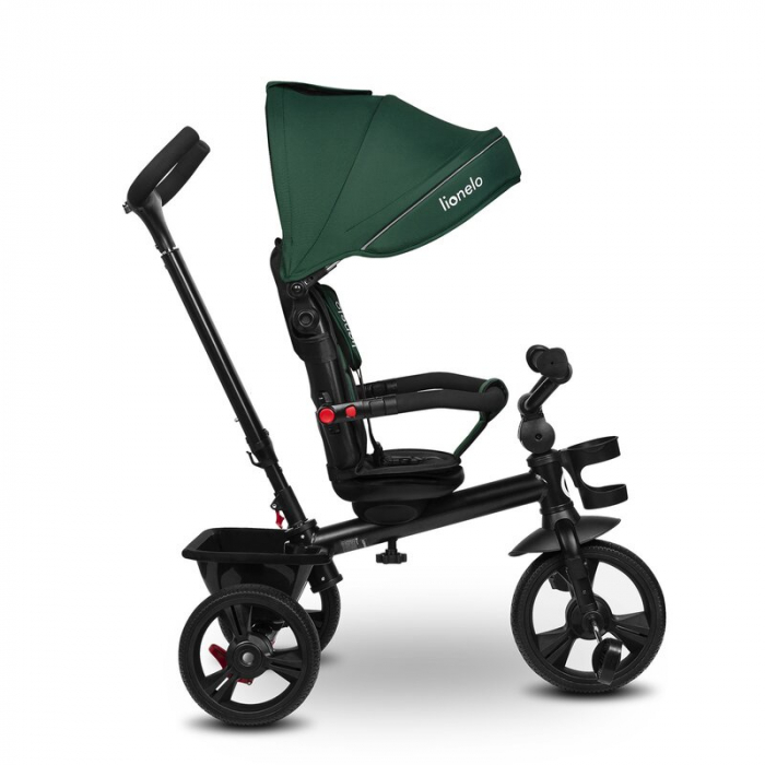 Tricicleta multifunctionala Lionelo Haari, ultra-compacta, cu scaun rotativ 360°, Conform cu standardul european de securitate EN71, Verde [20]