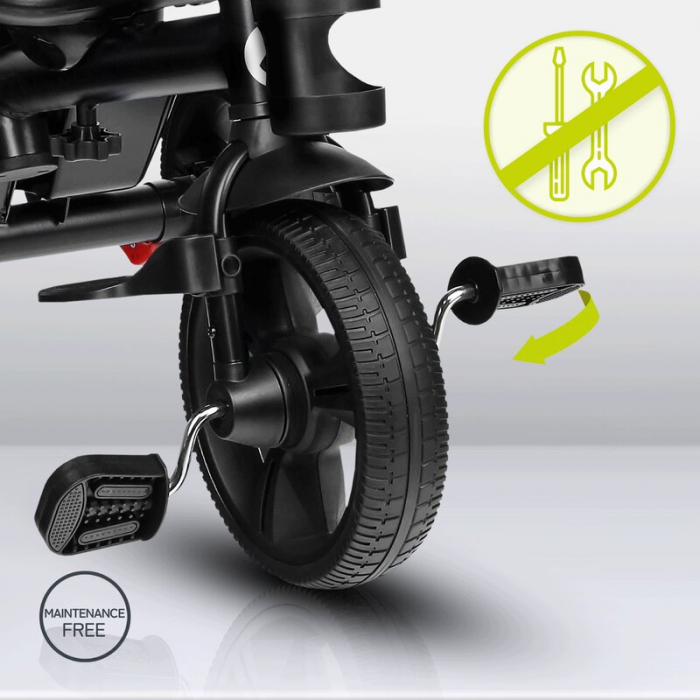 Tricicleta multifunctionala Lionelo Haari, ultra-compacta, cu scaun rotativ 360°, Conform cu standardul european de securitate EN71, Verde [31]