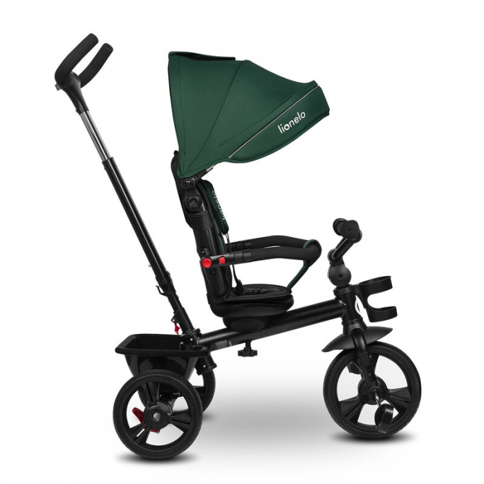Tricicleta multifunctionala Lionelo Haari, ultra-compacta, cu scaun rotativ 360°, Conform cu standardul european de securitate EN71, Verde [19]