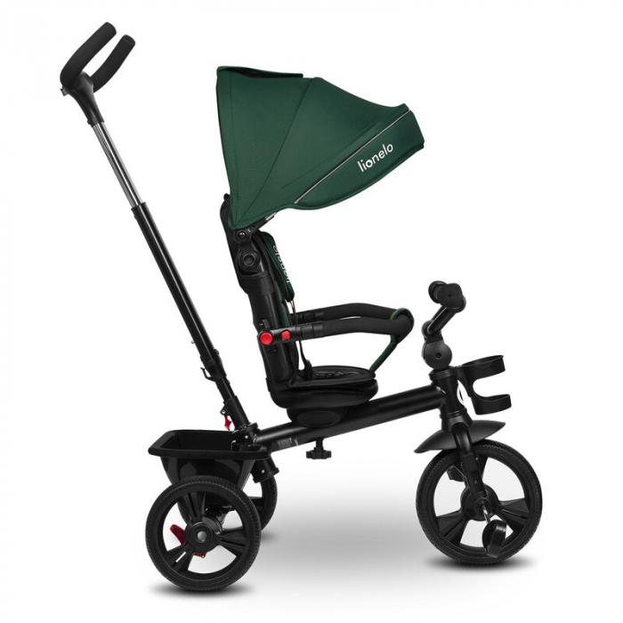 Tricicleta multifunctionala Lionelo Haari, ultra-compacta, cu scaun rotativ 360°, Conform cu standardul european de securitate EN71, Verde [18]