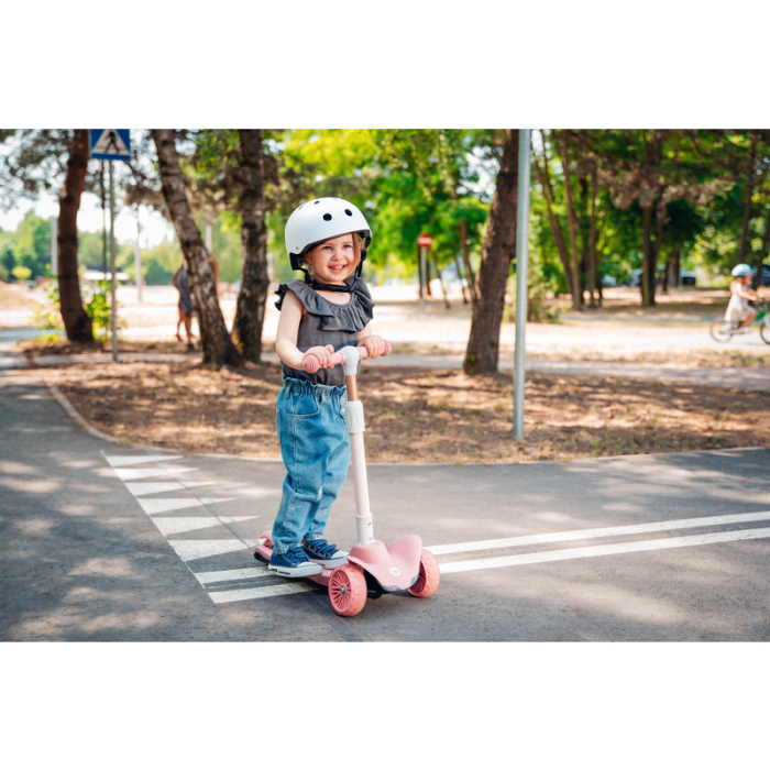 Trotineta, Lionelo, Timy, Copii, Ultrapliabila, Pana la 50 Kg, Cu design ergonomic, Cu lumini LED, 26 5 x 60 x 64-76 cm, 3 ani+, Roz [21]