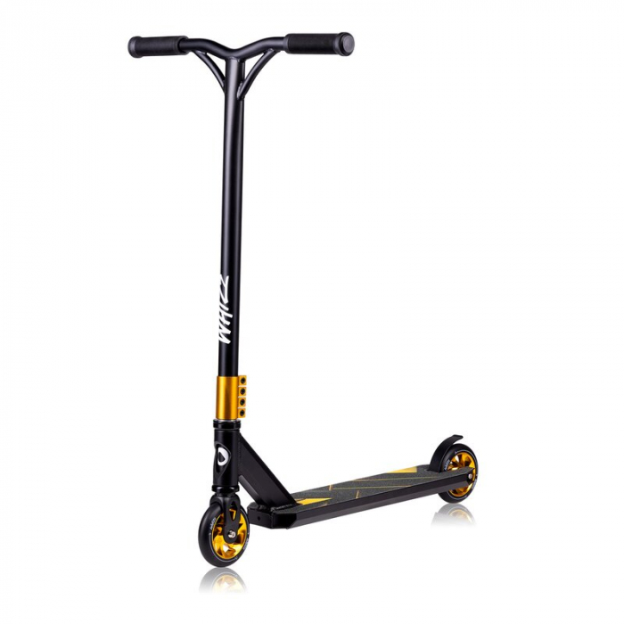 Trotineta, Lionelo, Whizz, Pentru Acrobatii, Rulmenti ABEC-9, Sistemul de compresie IHC 9, 20 - 100 kg, Conform cu standardul european de securitate EN14619, Galben/Negru [1]