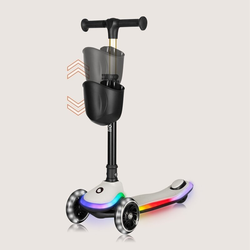 Trotineta pentru copii, Lionelo, Mey, Ultrapliabila, Cu lumini si cosulet, Maner ajustabil pe inaltime, 3 ani+, Pana la 50 Kg, Ultra usor, 2.8 kg, Conform cu standardul EN71-1/2/3, Certificata Interte [22]
