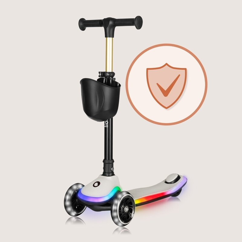 Trotineta pentru copii, Lionelo, Mey, Ultrapliabila, Cu lumini si cosulet, Maner ajustabil pe inaltime, 3 ani+, Pana la 50 Kg, Ultra usor, 2.8 kg, Conform cu standardul EN71-1/2/3, Certificata Interte [28]