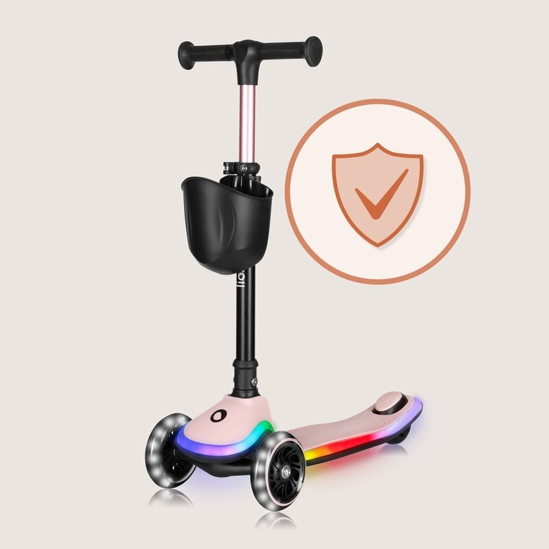 Trotineta pentru copii, Lionelo, Mey, Ultrapliabila, Cu lumini si cosulet, Maner ajustabil pe inaltime, 3 ani+, Pana la 50 Kg, Ultra usor, 2.8 kg, Conform cu standardul EN71-1/2/3, Certificata Interte [26]