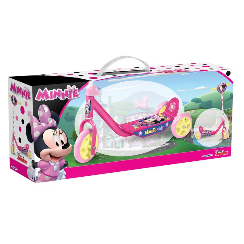 Trotineta, Stamp, Minnie Mouse, Cu 3 roti, Pana la 20 kg, Cu platforma antiderapanta, Cadru din otel, Roti din PVC, Ghidon reglabil, 2-4 ani, Pink [4]