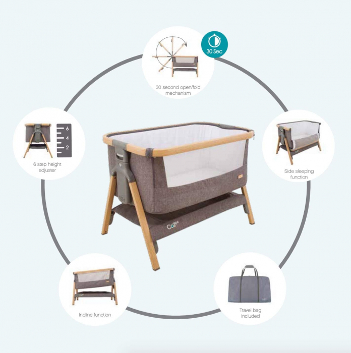 Tutti Bambini – Patut 2 in 1 co-sleeper CoZee Oak & Charcoal [8]