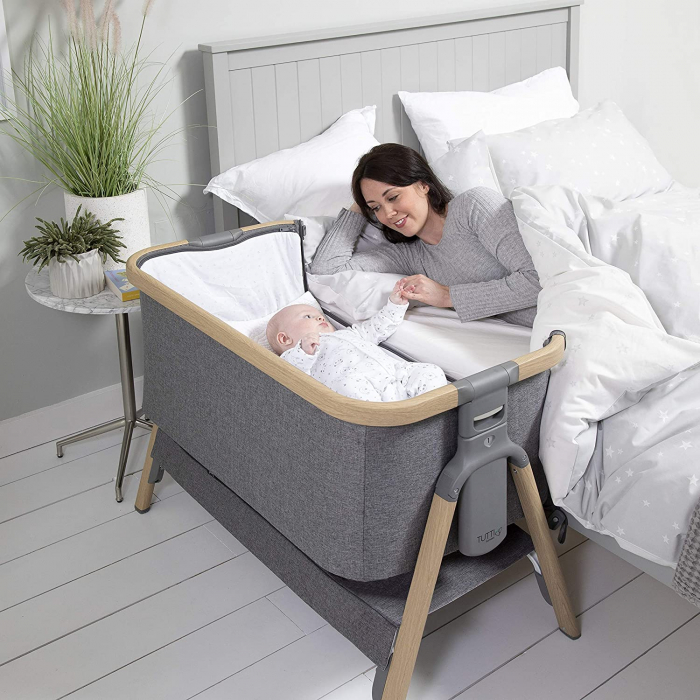Tutti Bambini – Patut 2 in 1 co-sleeper CoZee Oak & Charcoal [4]