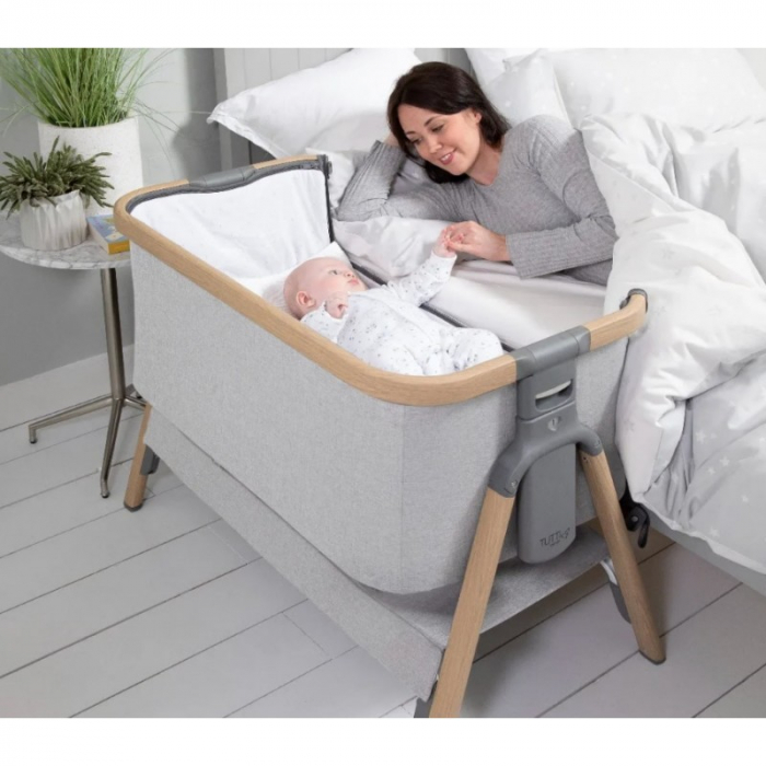 Tutti Bambini – Patut 2 in 1 co-sleeper CoZee Oak & Sterling Silver [10]