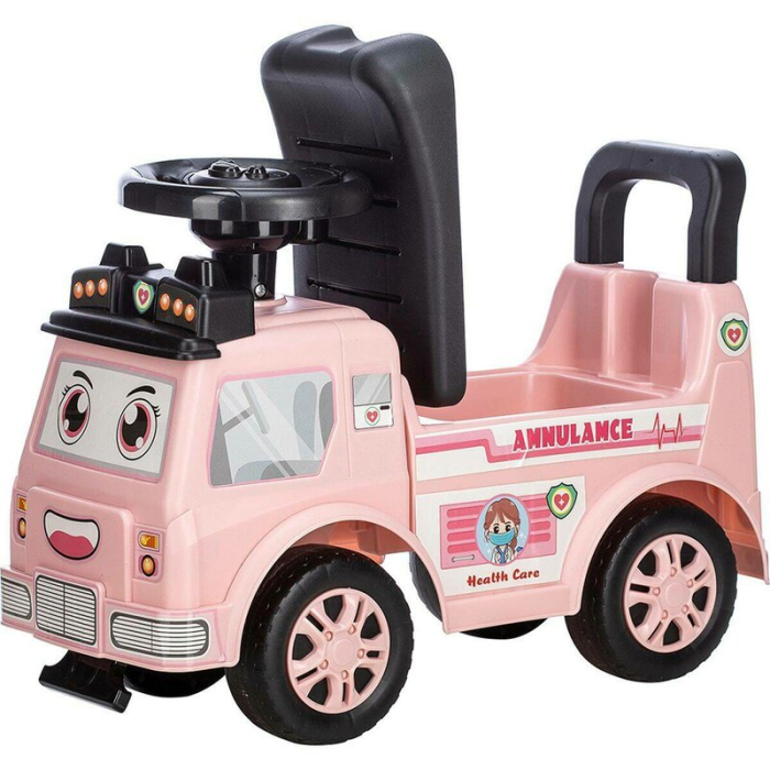 Vehicul ride-on, Free2Move, Ambulanta, Cu lumini si sunete, Cu spatiu de depozitare, 19-36 luni, Roz [4]