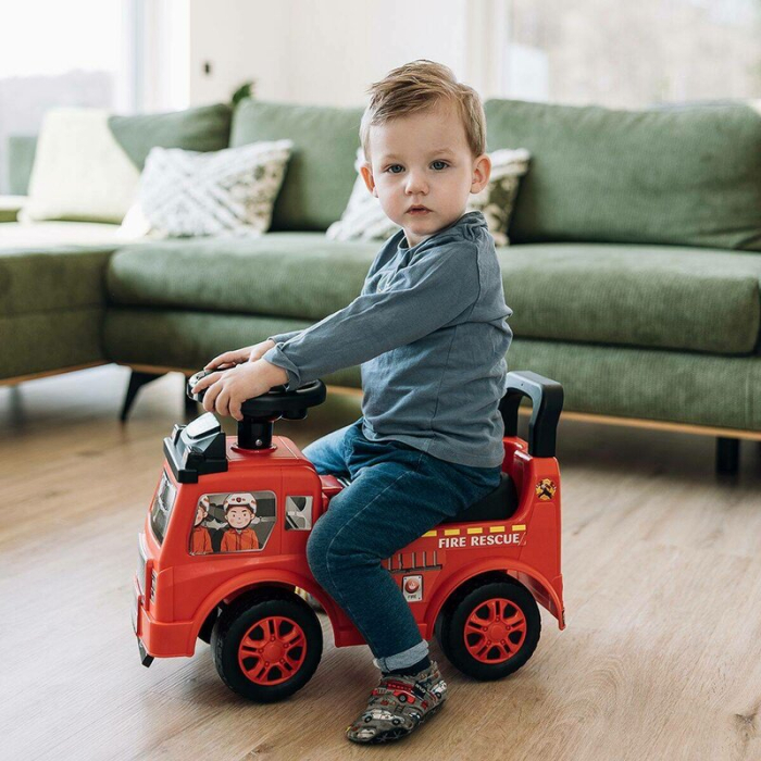 Vehicul ride-on, Free2Move, Masina de pompieri, Cu lumini si sunete, Cu spatiu de depozitare, 19-36 luni, Rosu [4]