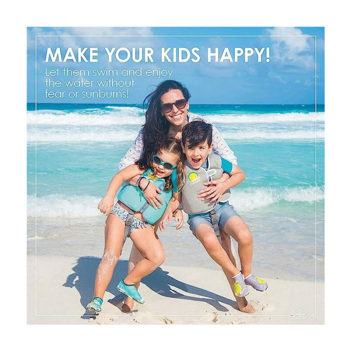 Vesta pentru inot, BBluv, Naj, Cu protectie solara SPF 50+, Neopren, Small, 1-3 ani, Aqua [7]