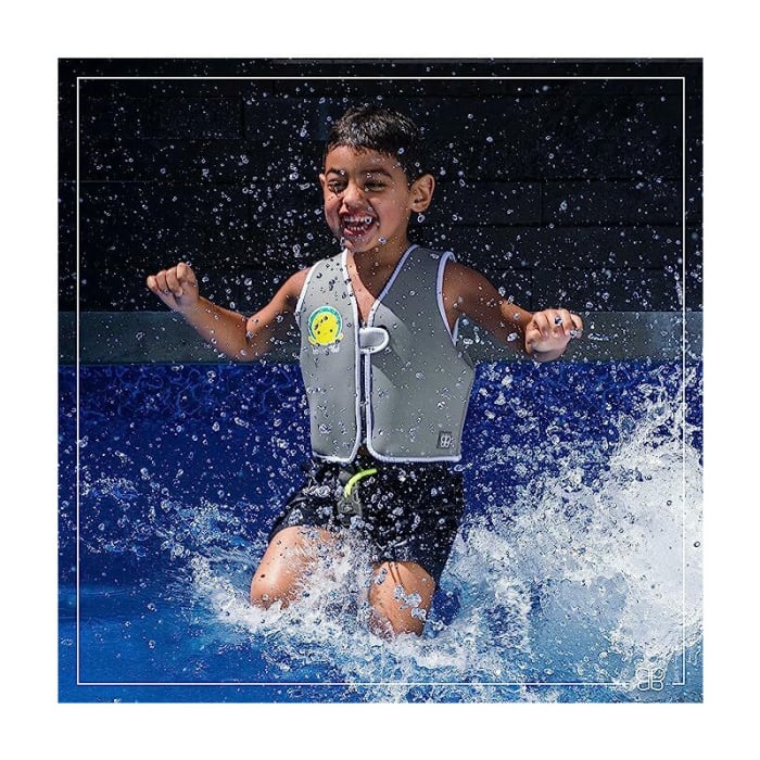 Vesta pentru inot, BBluv, Naj, Cu protectie solara SPF 50+, Neopren, Small, 1-3 ani, Aqua [9]