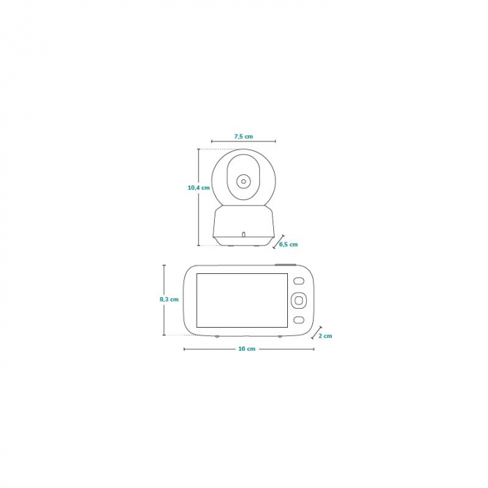 Video monitor, Lionelo, Babyline 9.1, Conexiune prin aplicatia Lionelo Smart, Pana la 8h de functionare, Comunicare bidirectionala, Cu senzor de miscare si sunete Alb [23]