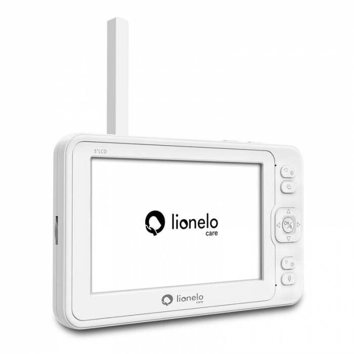Videofon, Lionelo, Babyline 8.3, Cu termometru, Cu melodii, Comunicare in 2 sensuri, Rotire 360 grade, Alb [15]