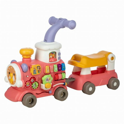 Antemergator 5 in 1 Magic Train, Free2Move, Cu diverse activitati de joaca, Panou Educational, Efecte sonore si luminoase, Pink [1]
