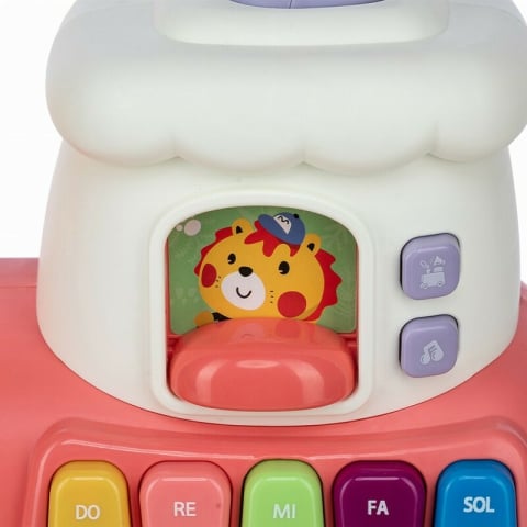 Antemergator 5 in 1 Magic Train, Free2Move, Cu diverse activitati de joaca, Panou Educational, Efecte sonore si luminoase, Pink [18]