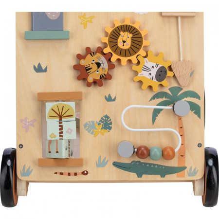 Antepremergator, Free2Play, My First Steps, Cu multiple activitati, Din lemn, , 31.8 x 26.5 x45.5 cm, Safari, Conform cu standardele europene EN71-1;2018, EN71-2:2020, EN71-3:2021 [5]