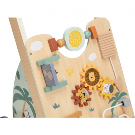 Antepremergator, Free2Play, My First Steps, Cu multiple activitati, Din lemn, , 31.8 x 26.5 x45.5 cm, Safari, Conform cu standardele europene EN71-1;2018, EN71-2:2020, EN71-3:2021 [3]