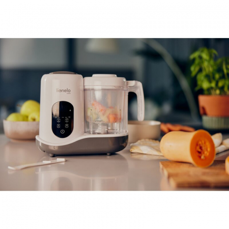 Aparat de gatit, Lionelo, BabyMenu, 5 in 1, Cu functii de gatire la abur, dezghetare, amestecare, incalzire si sterilizare, Cu recipient din tritan, Include meniu cu retete, Personalizare setari, Alb [21]