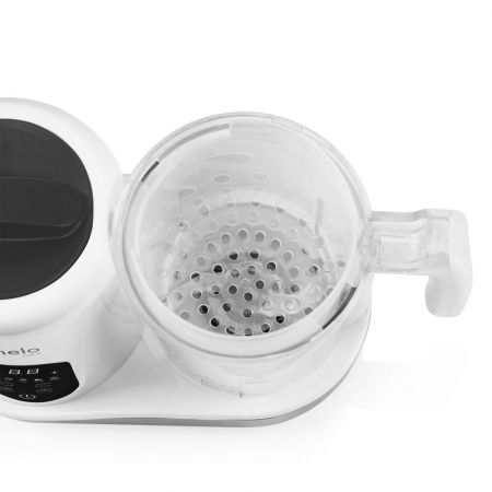 Aparat de gatit, Lionelo, BabyMenu, 5 in 1, Cu functii de gatire la abur, dezghetare, amestecare, incalzire si sterilizare, Cu recipient din tritan, Include meniu cu retete, Personalizare setari, Alb [15]