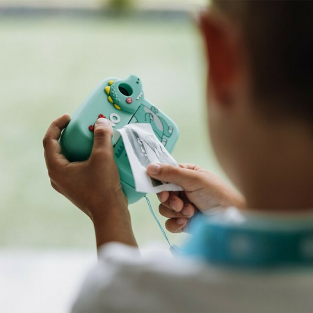 Aparat foto copii cu printare instant, Free2Play, Camere duale fata-spate, Cadre distractive, Cu 6 filtre, Dino [10]