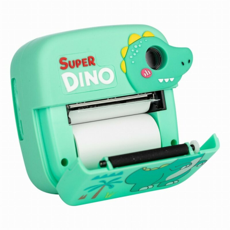 Aparat foto copii cu printare instant, Free2Play, Camere duale fata-spate, Cadre distractive, Cu 6 filtre, Dino [2]