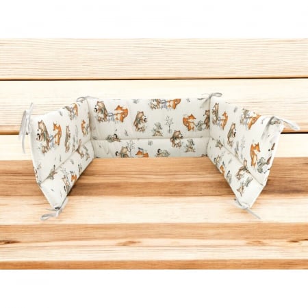 Aparatoare pentru patut, MimiNu, Din bumbac certificat Oeko Tex Standard 100, 180x30 cm, Cu panglici, Design, Time for fun [1]