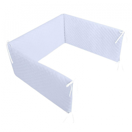 Siguranta si Sanatate - Aparatoare pentru patut, MimiNu, Matlasata, Din catifea moale, Cu fermoar, Cu husa detasabila si lavabila, Materiale certificate Oeko Tex Standard 100, 180x30 cm, Blue