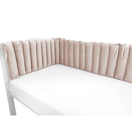 Aparatoare pentru patut, MimiNu, Tip panou, Pentru patut, Lungime 180 cm, Din catifea, Beige Pink [3]