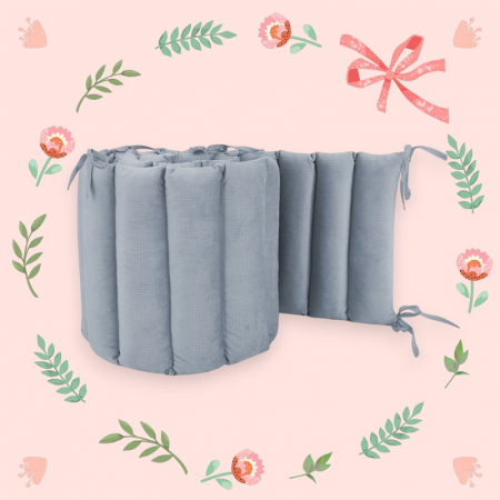 Aparatoare pentru patut, MimiNu, Tip panou, Pentru patut, Lungime 180 cm, Din catifea, Jeans [2]