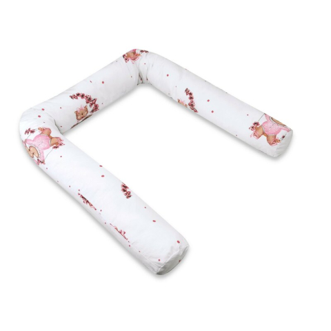 Siguranta si Sanatate - Aparatoare pentru patut, MimiNu, Tip rulou, Cu husa detasabila, Lungime 180 cm, Din bumbac certificat Oeko Tex Standard 100, Design, Betty