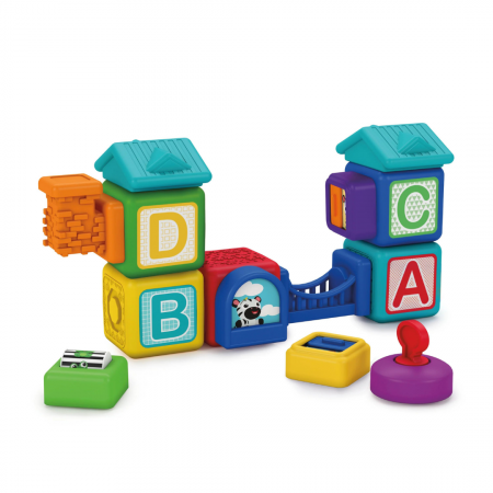 Jucarii si Jocuri - Baby Einstein - Blocuri magnetice de activitati, "Bridge & Learn" din 15 piese