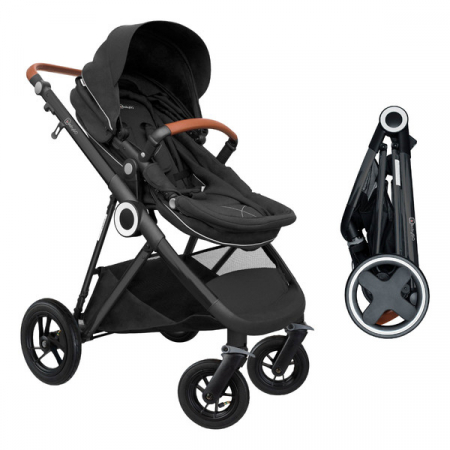 Pachete carucioare - BabyGo - Carucior 3 in 1 AIR Halime black – cadru Black
