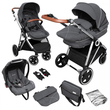 BabyGo - Carucior 3 in 1 Halime  – cadru Silver [12]