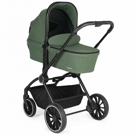 BabyGo - Carucior 3 in 1 Harmony Green cu maner reglabil pe inaltime, cadru Black [7]