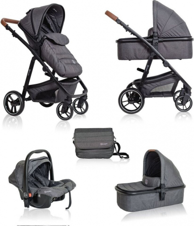 BabyGo - Carucior 3 in 1 Simplex, Grey Melange [6]
