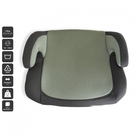 BabyGo - Scaun auto booster i-Size, Melange Green, 125-150 cm, certificat R129 [2]