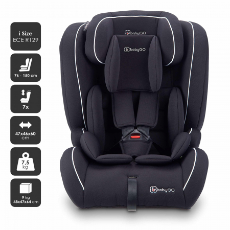 BabyGo - Scaun auto i-Size FreeFix Black, 76-150 cm, certificat R129 [2]