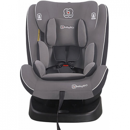 Transport si Relaxare - BabyGo - Scaun auto rotativ cu isofix Nova 360° Grey, 0 - 36 kg