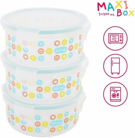 Badabulle - Set 3 boluri ermetice Maxi 500 ml pentru pastrarea hranei [0]